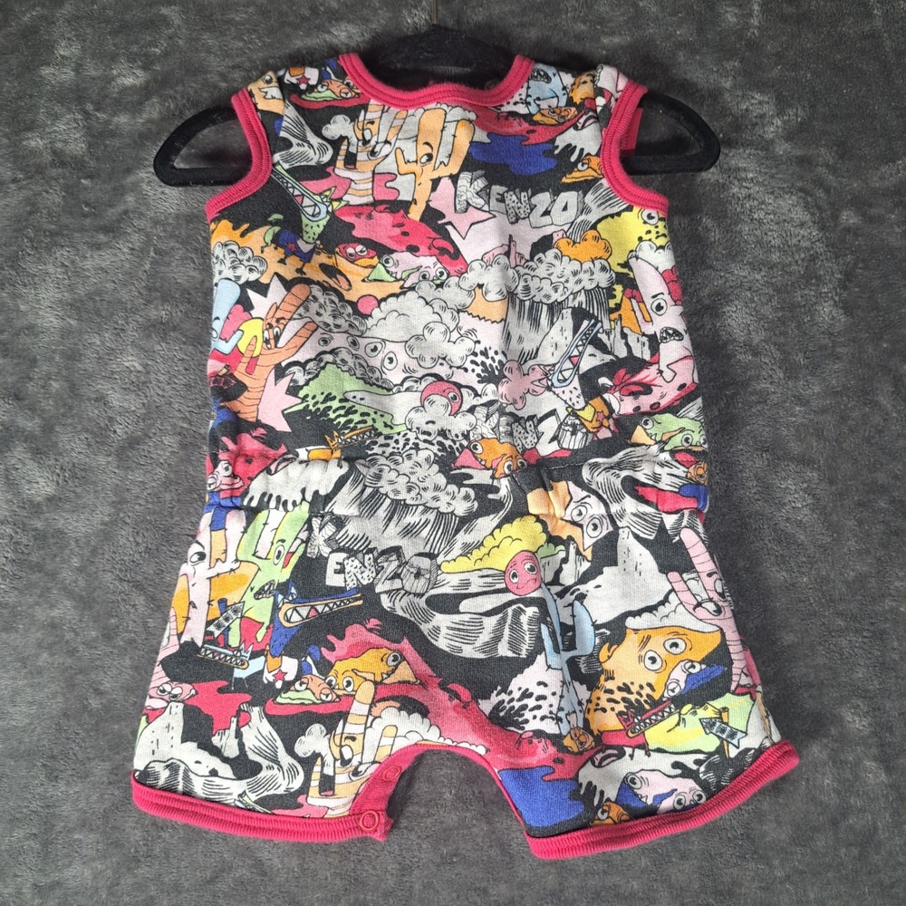Kenzo Kids Graphic Print Romper Baby One Piece Designer Colorful Logo Outfit